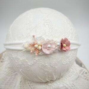 Haarband Baby / Trockenblumen / wächst mit / Babyshooting /Babyband / Haarschleife /Stirnband /Taufe Bild 5