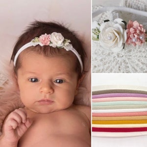 Baby hairband / dried flowers / grows with you / baby shoot / baby band / hair bow / headband / baptism