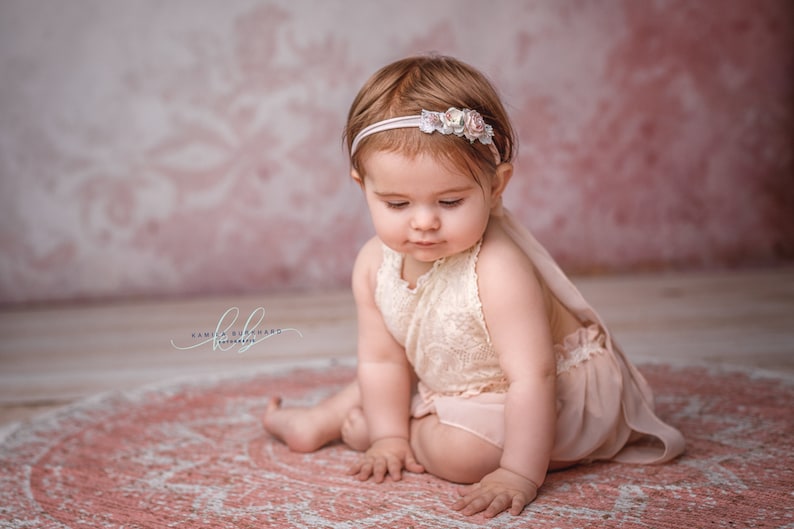 Baby Haarband Trockenblumen Blumen /Taufe wächst mit/ Babys und Kleinkinder/Shooting/ Hochzeit Bild 5