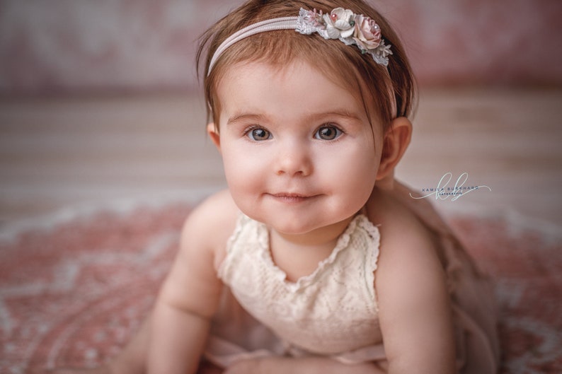 Baby Haarband Trockenblumen Blumen /Taufe wächst mit/ Babys und Kleinkinder/Shooting/ Hochzeit Bild 2