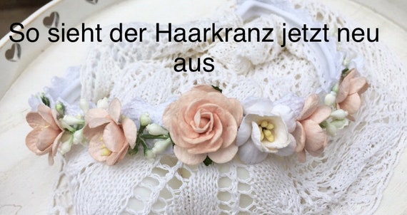 Baby Stirnband Haarreif Haarkranz Taufe Neugeborenen Fotoshooting Rosen NEU