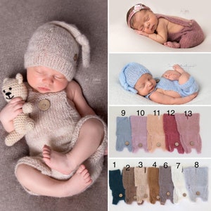 Newborn/ Props / Knitted / Boho Mohair Overall / 0-1 Month /Baby Photography /Newborn Shooting/ Baby Props