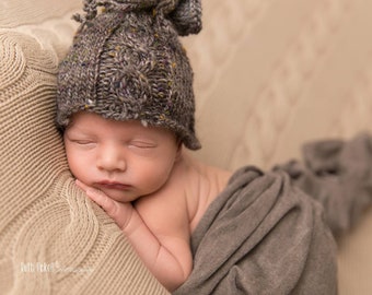 Baby Süß Strickmütze Fotoshooting Kostüm Neugeborenen Junge Newborn Pilot 3 Tlg. 