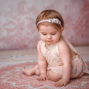 Baby Haarband Trockenblumen Blumen /Taufe wächst mit/ Babys und Kleinkinder/Shooting/ Hochzeit Bild 8