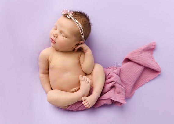 Baby Stirnband Haarreif Haarkranz Taufe Neugeborenen Fotoshooting Rosen NEU