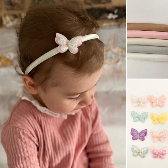 Haarreif Mit Schleife Für Mädchen & Damen – Pink Butterfly Design, Mit Kristallen, Satin & Filz, One Size