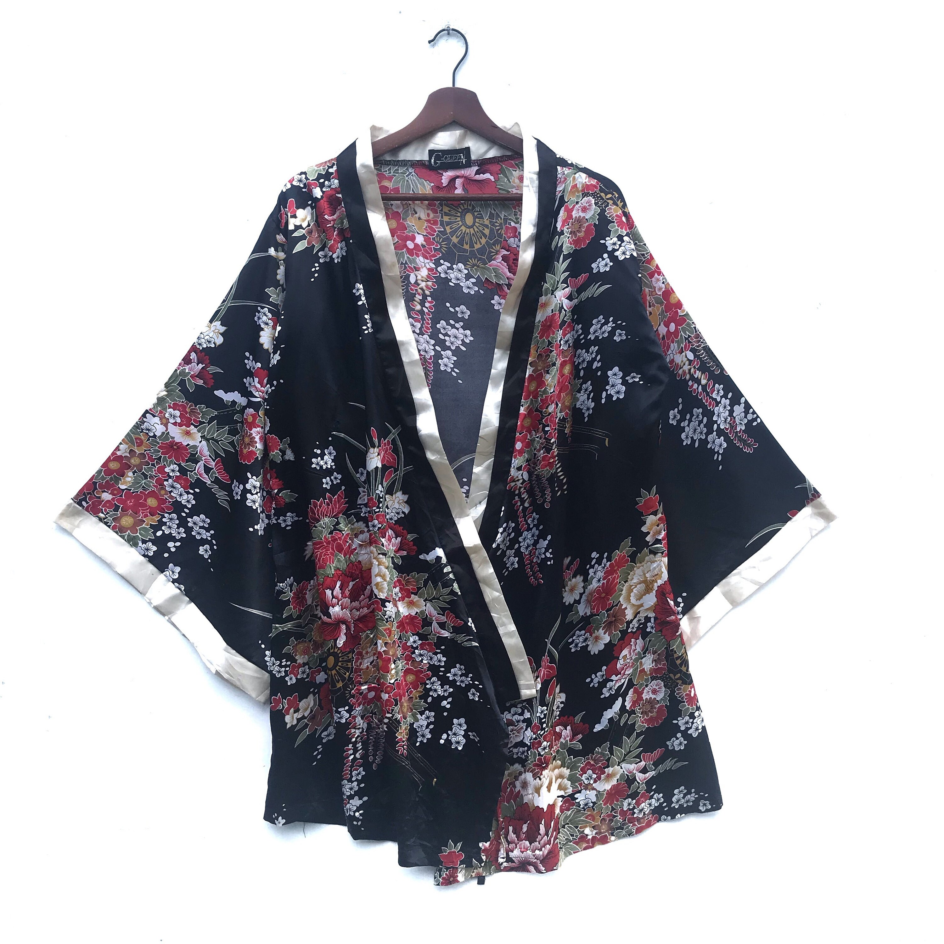 Vintage Kimono Full Print Flower Japanes Traditional Satin | Etsy