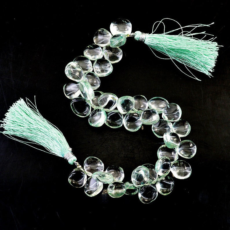 Prasiolite Beads Strand of 8 Inches