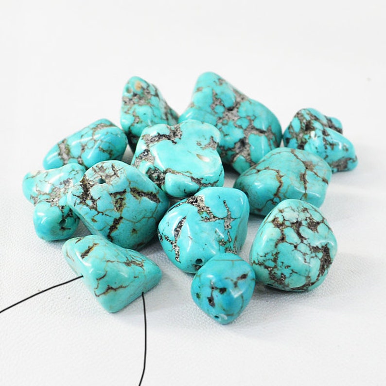 Turquoise  Drilled Beads Lot