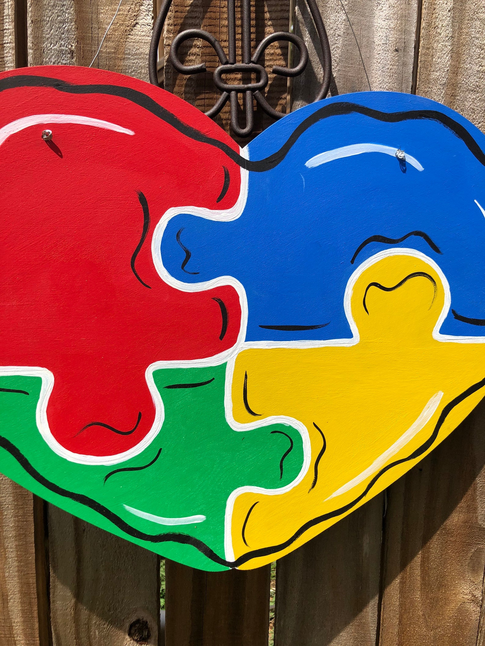 Autism Heart Door Hanger Autism Awareness Door Hanger Etsy