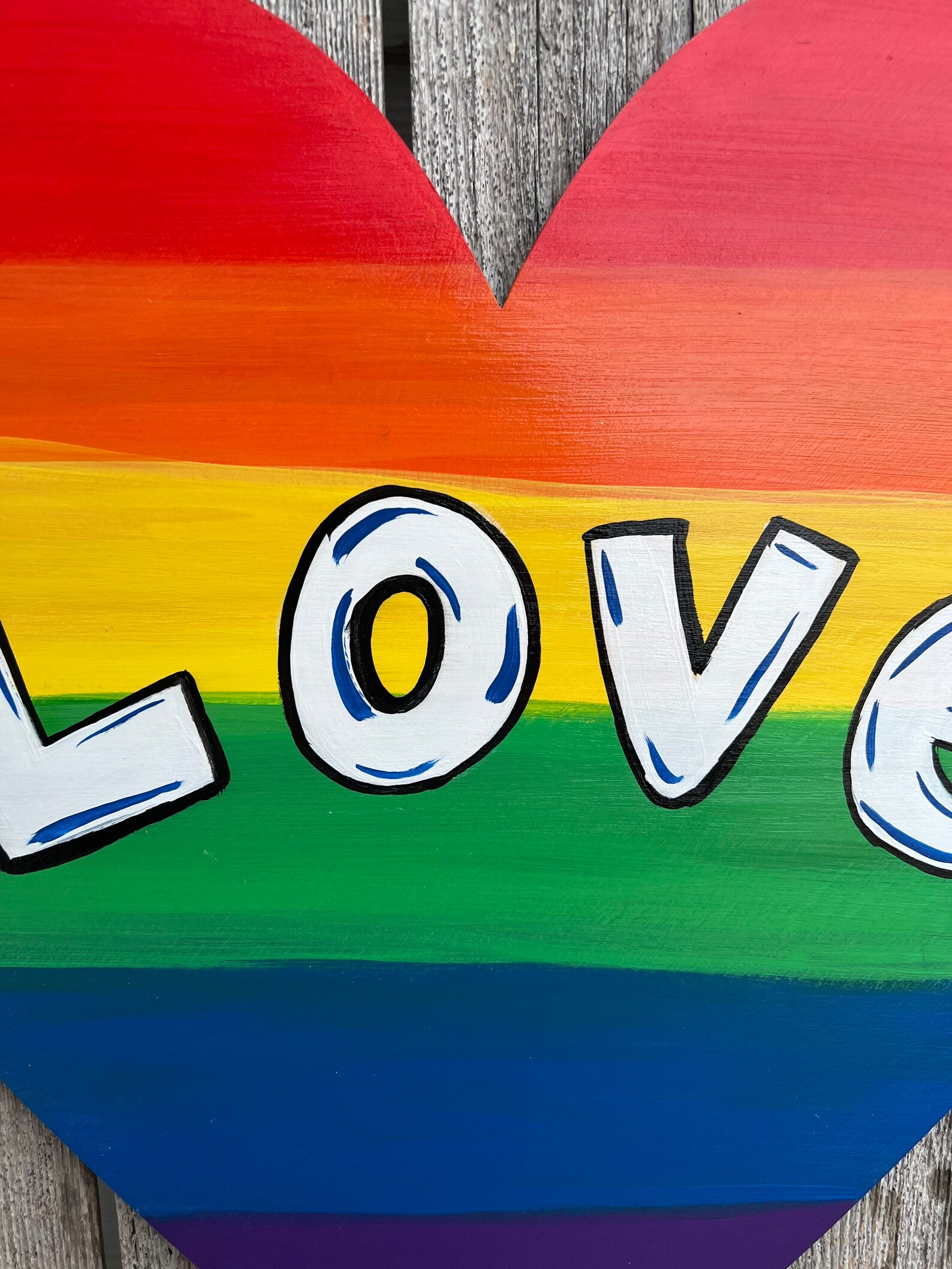 Rainbow Heart Door Hanger Pride Door Hanger Love is Love Etsy
