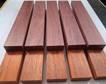 10 Kiln-Dried 5 Padauk and 5 Purple Heart Craft Wood Boards (12" x 2" x 7/8th)