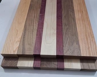2 DIY Walnut Cherry Maple Purpleheart Wood Boards for Cutting Charcuterie Cheese Trays