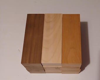 36 Kiln-Dried Walnut, Cherry, and Maple Craft Wood Boards (6" x 2" x 3/4" +/-16th of an inch)