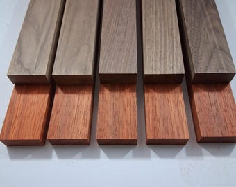 10 Kiln-Dried Padauk and Black Walnut Craft Wood Boards (12" x 2" x 7/8th)
