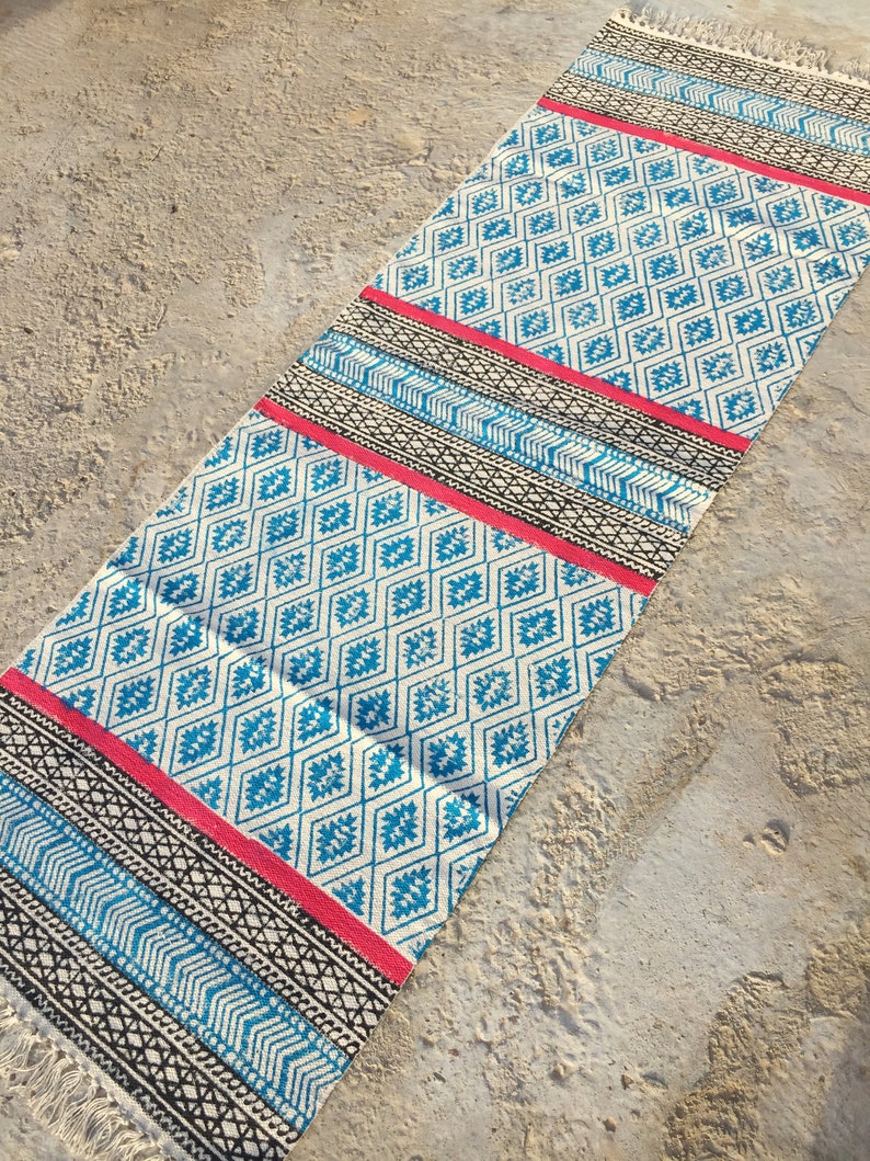 Kitchen Runner 2x6 Multi Color Hallway Rug Cotton Rug Etsy