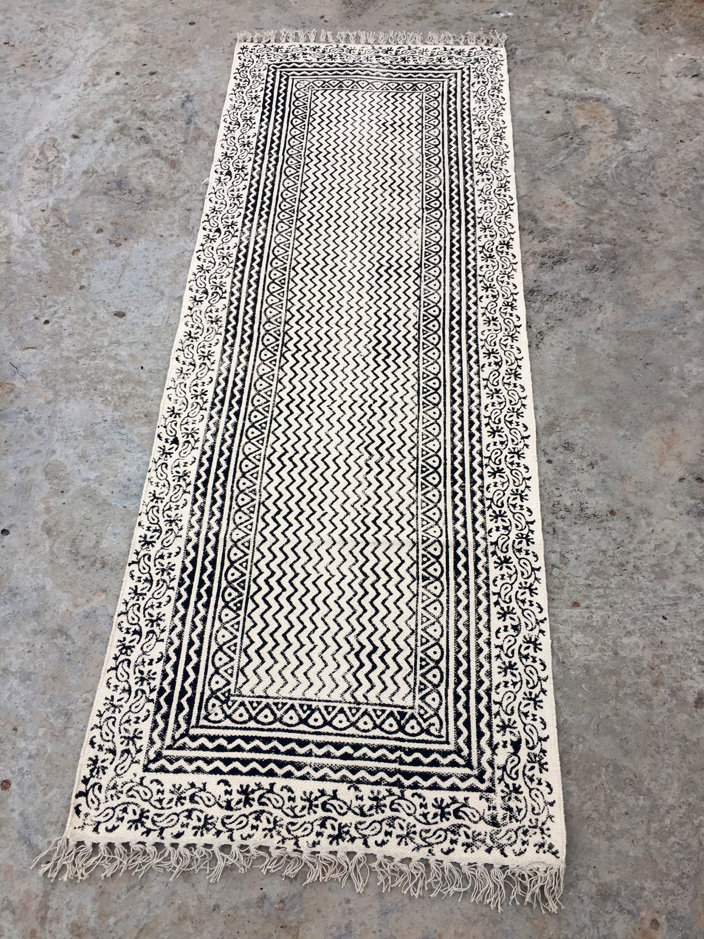 Kitchen Rug 2x6 Runner Cotton Rug Handmade Printed Rug Carpet Etsy
