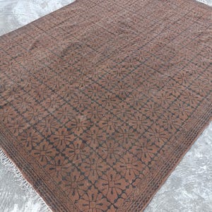 9x9,9x10,9x12,12x15 Rug Handmade Brown Area Rug Cotton Bedroom Livingroom Square Brown Dari Home Decor Floor Bohemian Modern Carpet Washable image 9