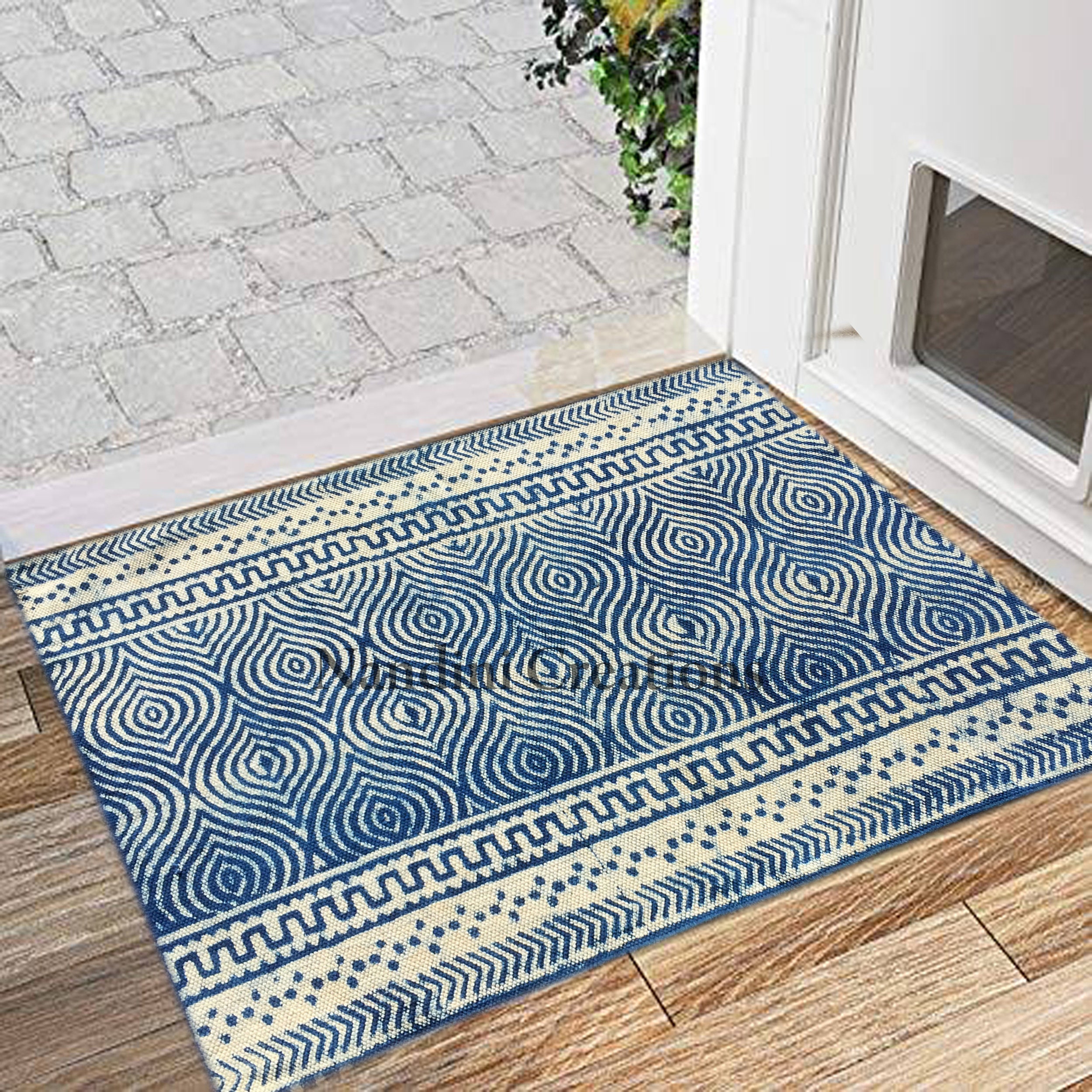 2x3 Door Mat Rug Small Rug Blue Rug Home Decor Dari Rug Carpet Etsy