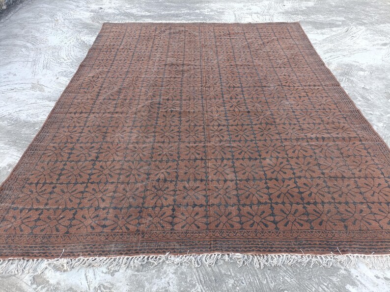 9x9,9x10,9x12,12x15 Rug Handmade Brown Area Rug Cotton Bedroom Livingroom Square Brown Dari Home Decor Floor Bohemian Modern Carpet Washable image 11