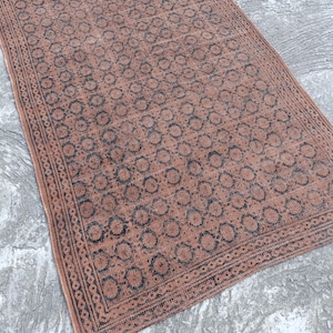 2x10,2x12,2x20,2x30,3x20,4x10,4x20 Brown Hallway Runner Block Printed Rug Stair Woven Kilim Dhurrie Long Floor Carpet Kitchen Rug Washable