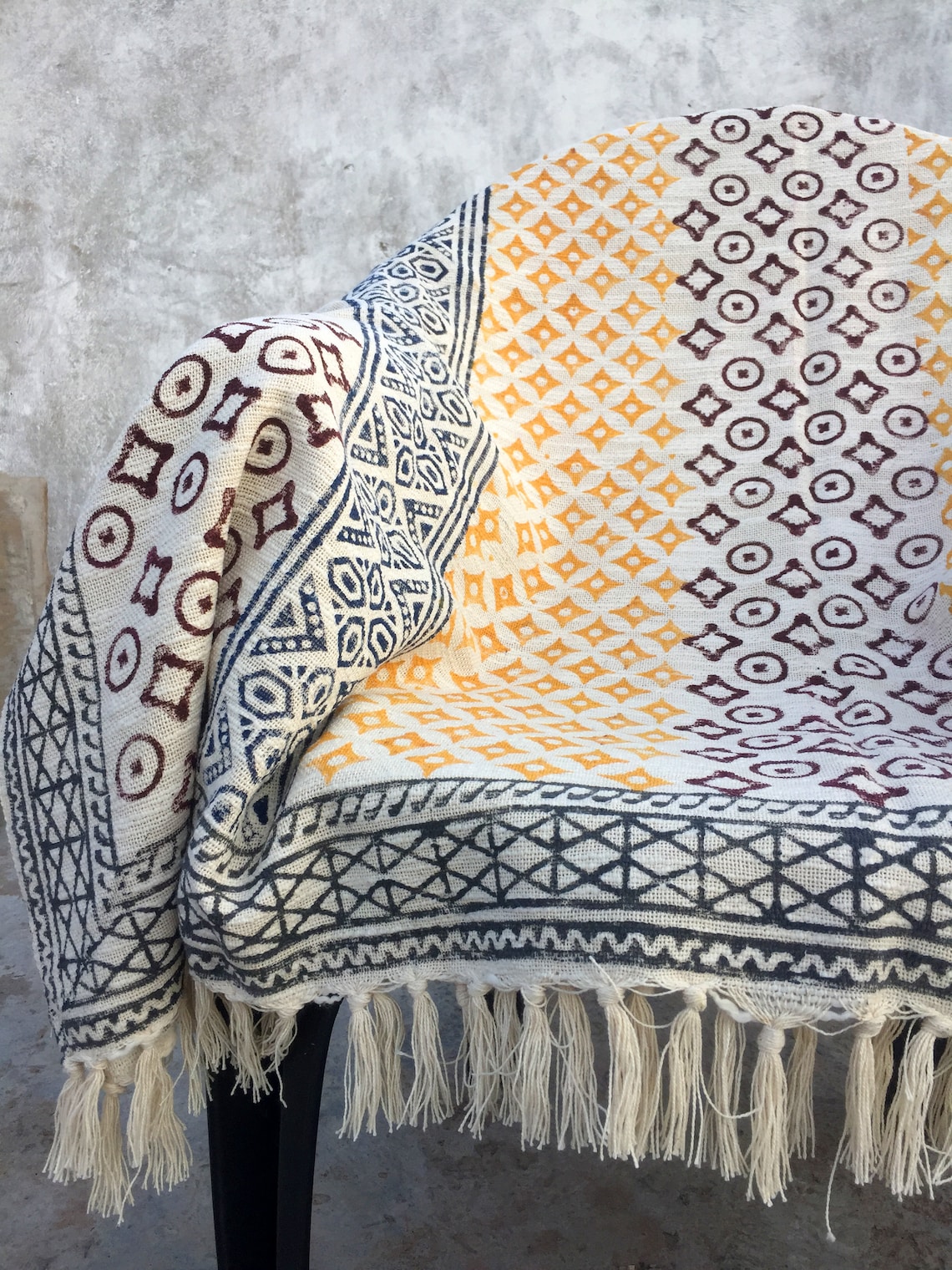 Indian Cotton Handmade Throw Bohemian Decorative Throw Blanket Etsy