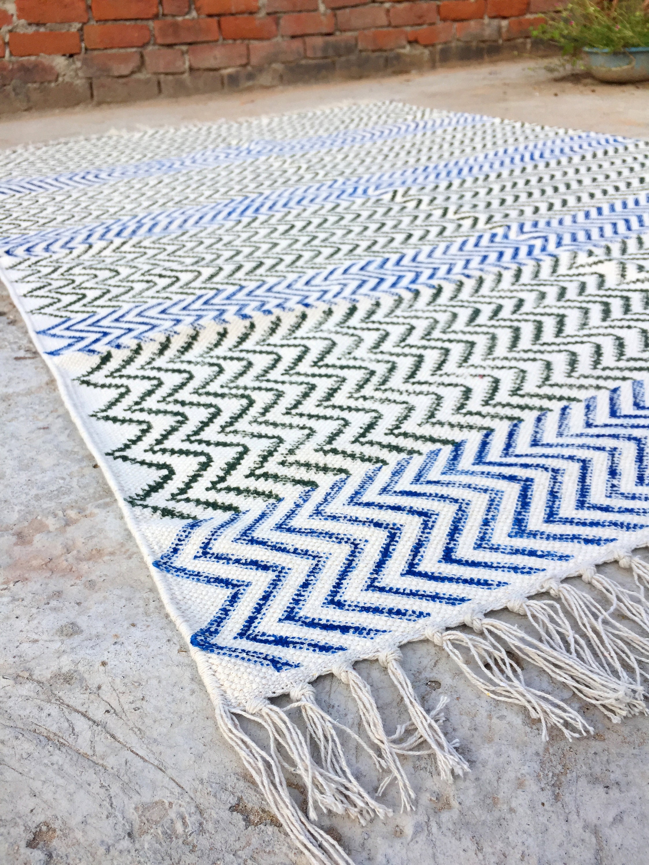 Indian Cotton Area Rug Dari Rug Floor Rug Handmade Rug Carpet Etsy