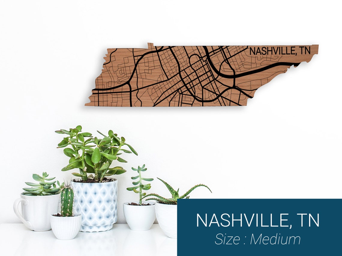 Nashville Wall Art Engraved Tennessee Wood Sign Engagement Etsy