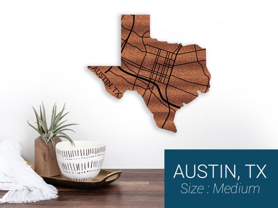 Austin Texas Gifts Austin Wall Decor Wood Anniversary Gifts Etsy