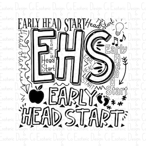 Early Head Start Typography Design - svg, png, eps & dxf files - Cut file for Silhouette Cricut Vinyl Cutters Digital Graphics Designs