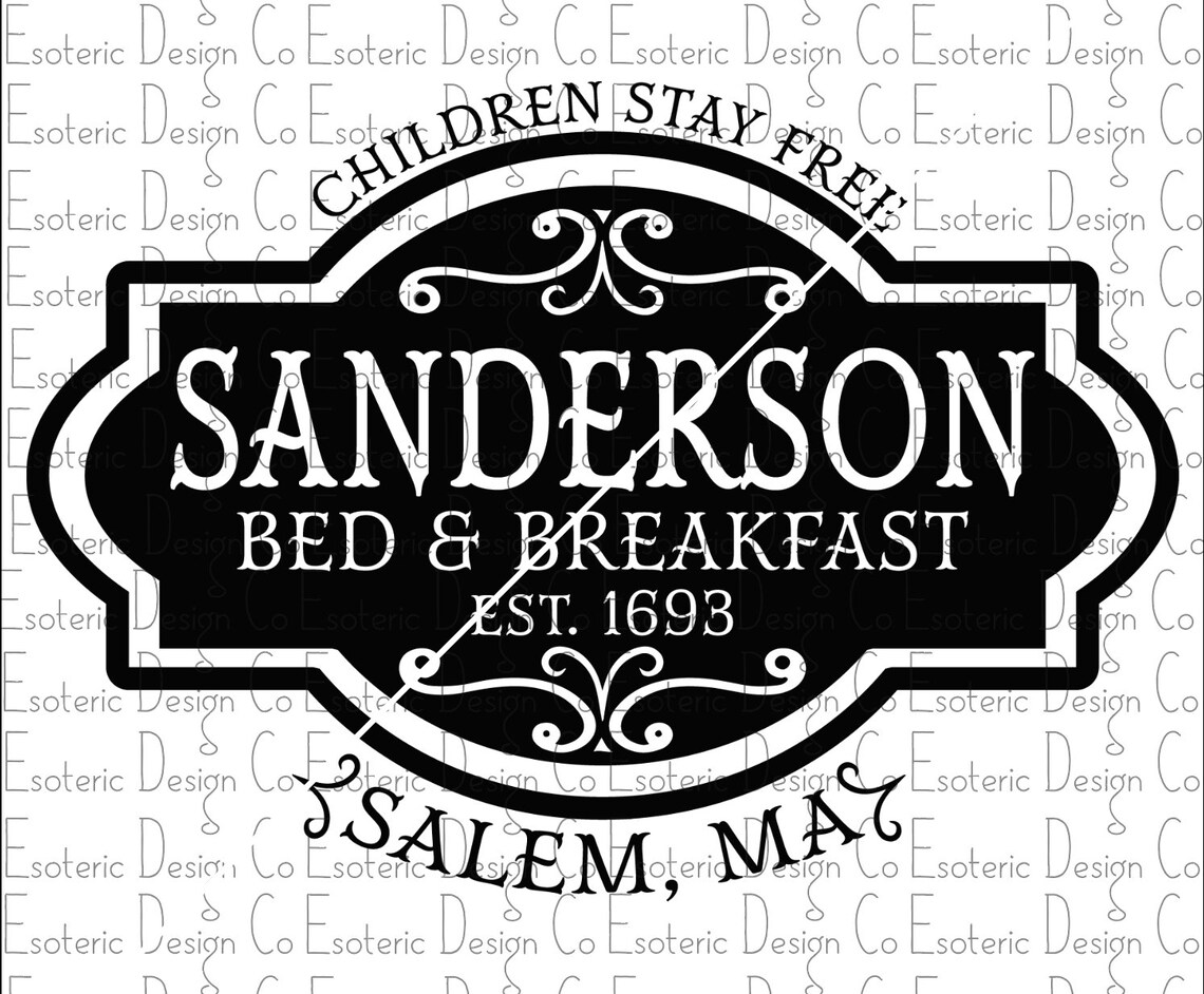 Sanderson Bed and Breakfast Design Svg Png Eps &amp; Dxf Files | Etsy