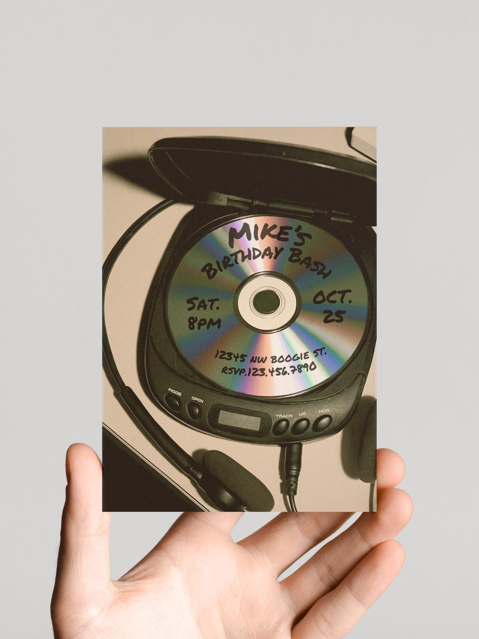 Retro CD Player Birthday Invitation Template: Nostalgia Music Mix Canva ...