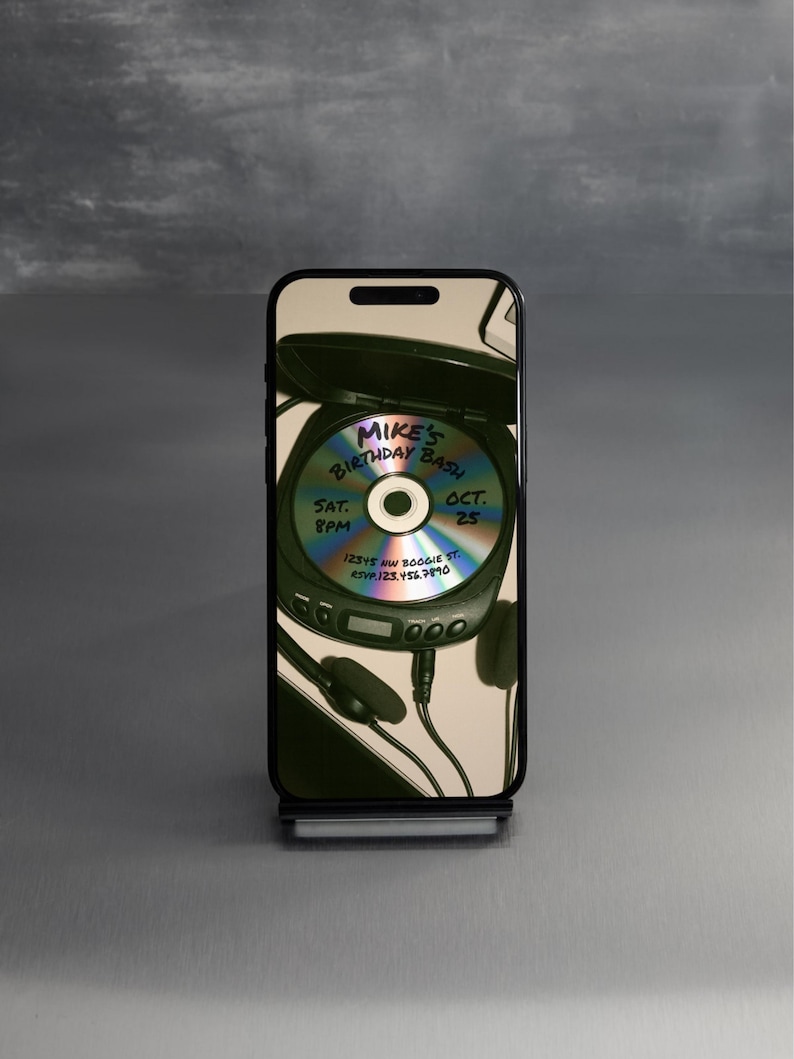 Retro CD Player Birthday Invitation Template: Nostalgia Music Mix Canva ...