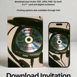 Retro CD Player Birthday Invitation Template: Nostalgia Music Mix Canva ...