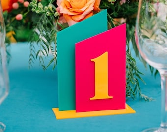 Table Numbers, Wedding Table Numbers,  Colorful Table Numbers, Modern Table Numbers, Colorful Wedding Decor, Wedding Signs, Wedding Sign