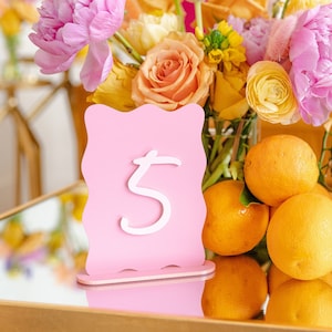 Wedding Table Numbers, Wavy Table Numbers, Table Numbers Wedding, Acrylic Wedding Table Numbers, Wavy Signs, Wavy Edge,Modern Table Numbers