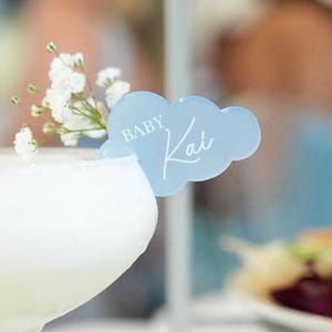 Cloud drink topper, cloud theme, on cloud 9, dreamy baby shower, baby sprinkle, cloud event, drink accessories, drink charms, cloud 29