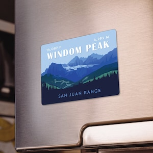 Windom Peak Colorado 14er Magnet - high quality, durable, 14er mountain illustration, 14ers