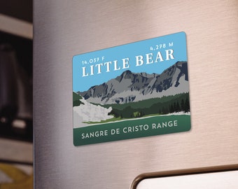 Little Bear Peak Colorado 14er Magnet - high quality, durable, 14er mountain illustration, 14ers