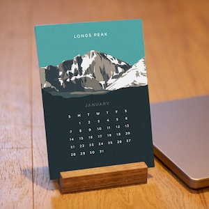 2024 Colorado Mountain 14er Desk Calendar with Wood Stand