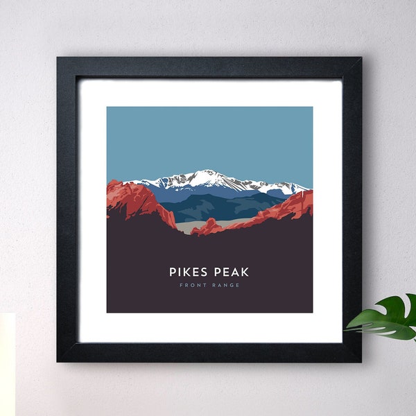 Pikes Peak Colorado 14er  Print - high quality, 14er poster, 14er mountain illustration, 14ers