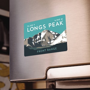 Longs Peak Colorado 14er Magnet - high quality, durable, 14er mountain illustration, 14ers