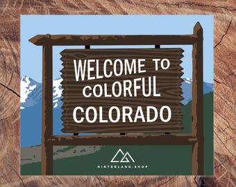 Colorful Colorado Colorado Sticker - high quality, weatherproof outdoor mountain illustration