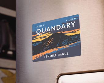 Quandary Peak Colorado 14er Magnet - high quality, durable, 14er mountain illustration, 14ers