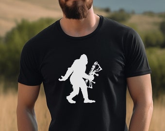 Sasquatch Archery Bow Hunting T-Shirt, Bigfoot Shirt Short Sleeve Unisex