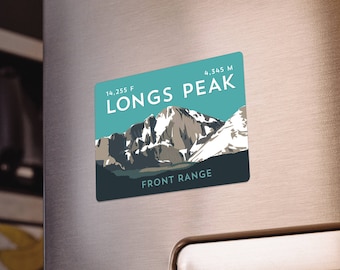 Longs Peak Colorado 14er Magnet - high quality, durable, 14er mountain illustration, 14ers