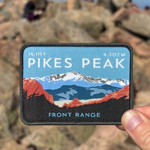 Pikes Peak Colorado Patch 14er, Iron On, Durable High Quality Woven Patch