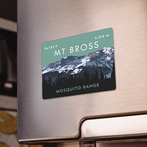 Mount Bross Colorado 14er Magnet - high quality, durable, 14er mountain illustration, 14ers