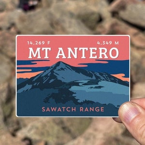 Mount Antero Colorado 14er Aufkleber - hochwertig, wetterfest, 14er Berg Illustration, 14ers