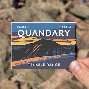 Quandary Peak Colorado 14er Sticker - high quality, weatherproof, 14er mountain illustration, 14ers
